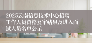 2025云南信息技术中心招聘工作人员资格复审结果及进入面试人员名单公示