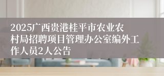 2025广西贵港桂平市农业农村局招聘项目管理办公室编外工作人员2人公告