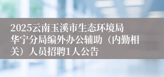 2025云南玉溪市生态环境局华宁分局编外办公辅助(内勤相关)人员招聘1人公告