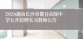 2026湖南长沙市麓谷高级中学公开招聘实习教师公告