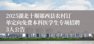 2025湖北十堰郧西县农村订单定向免费本科医学生专项招聘3人公告