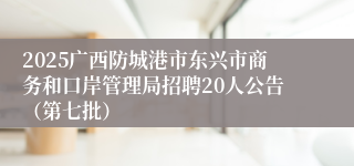 2025广西防城港市东兴市商务和口岸管理局招聘20人公告（第七批）