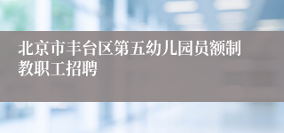 北京市丰台区第五幼儿园员额制教职工招聘