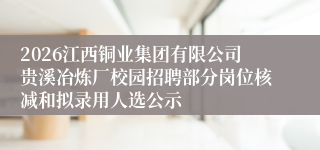 2026江西铜业集团有限公司贵溪冶炼厂校园招聘部分岗位核减和拟录用人选公示