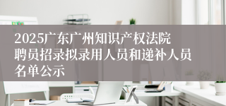 2025广东广州知识产权法院聘员招录拟录用人员和递补人员名单公示