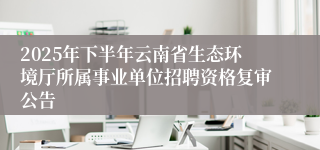 2025年下半年云南省生态环境厅所属事业单位招聘资格复审公告