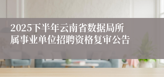 2025下半年云南省数据局所属事业单位招聘资格复审公告