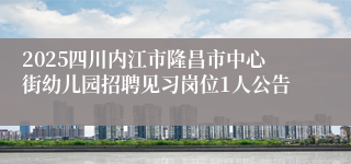 2025四川内江市隆昌市中心街幼儿园招聘见习岗位1人公告