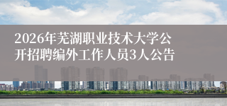 2026年芜湖职业技术大学公开招聘编外工作人员3人公告