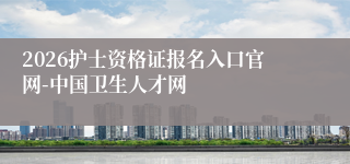 2026护士资格证报名入口官网-中国卫生人才网