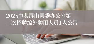 2025中共屏山县委办公室第二次招聘编外聘用人员1人公告
