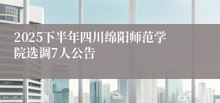 2025下半年四川绵阳师范学院选调7人公告