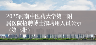 2025河南中医药大学第三附属医院招聘博士拟聘用人员公示(第三批)