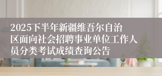 2025下半年新疆维吾尔自治区面向社会招聘事业单位工作人员分类考试成绩查询公告