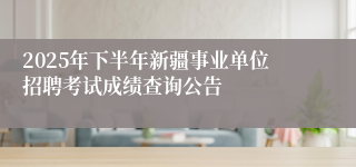 2025年下半年新疆事业单位招聘考试成绩查询公告
