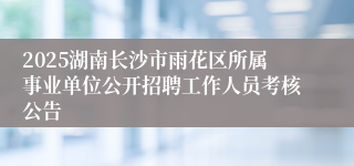 2025湖南长沙市雨花区所属事业单位公开招聘工作人员考核公告