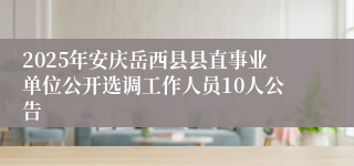 2025年安庆岳西县县直事业单位公开选调工作人员10人公告
