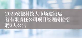 2025安徽科技大市场建设运营有限责任公司项目经理岗位招聘3人公告