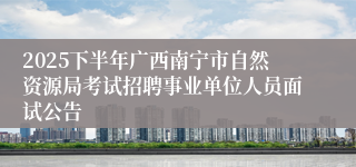 2025下半年广西南宁市自然资源局考试招聘事业单位人员面试公告