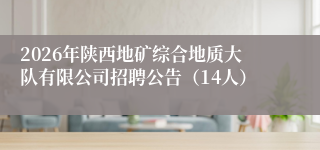 2026年陕西地矿综合地质大队有限公司招聘公告（14人）