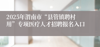 2025年渭南市“县管镇聘村用”专项医疗人才招聘报名入口