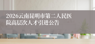 2026云南昆明市第二人民医院高层次人才引进公告