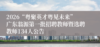 2026“粤聚英才粤见未来”广东翁源第一批招聘教师暨选聘教师134人公告