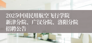 2025中国民用航空飞行学院新津分院、广汉分院、洛阳分院招聘公告