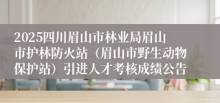 2025四川眉山市林业局眉山市护林防火站（眉山市野生动物保护站）引进人才考核成绩公告