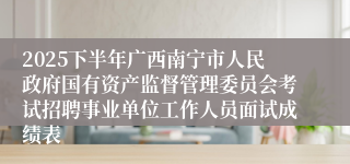 2025下半年广西南宁市人民政府国有资产监督管理委员会考试招聘事业单位工作人员面试成绩表