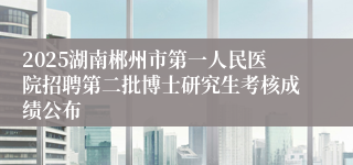 2025湖南郴州市第一人民医院招聘第二批博士研究生考核成绩公布