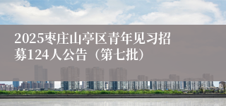 2025枣庄山亭区青年见习招募124人公告（第七批）