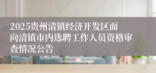 2025贵州清镇经济开发区面向清镇市内选聘工作人员资格审查情况公告