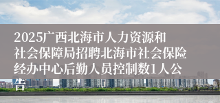 2025广西北海市人力资源和社会保障局招聘北海市社会保险经办中心后勤人员控制数1人公告