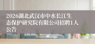 2026湖北武汉市中水长江生态保护研究院有限公司招聘1人公告