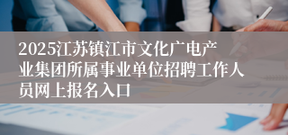 2025江苏镇江市文化广电产业集团所属事业单位招聘工作人员网上报名入口