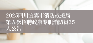 2025四川宜宾市消防救援局第五次招聘政府专职消防员35人公告
