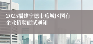 2025福建宁德市蕉城区国有企业招聘面试通知