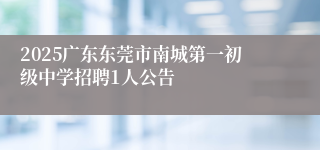 2025广东东莞市南城第一初级中学招聘1人公告