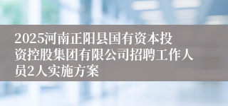 2025河南正阳县国有资本投资控股集团有限公司招聘工作人员2人实施方案