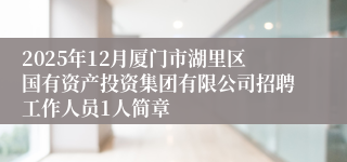 2025年12月厦门市湖里区国有资产投资集团有限公司招聘工作人员1人简章
