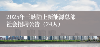 2025年三峡陆上新能源总部社会招聘公告（24人）