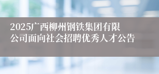 2025广西柳州钢铁集团有限公司面向社会招聘优秀人才公告