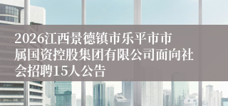 2026江西景德镇市乐平市市属国资控股集团有限公司面向社会招聘15人公告