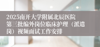 2025南开大学附属北辰医院第三批编外岗位临床护理（派遣岗）视频面试工作安排 
