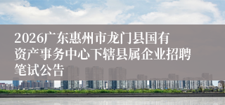 2026广东惠州市龙门县国有资产事务中心下辖县属企业招聘笔试公告