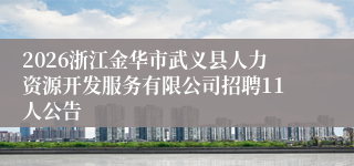 2026浙江金华市武义县人力资源开发服务有限公司招聘11人公告