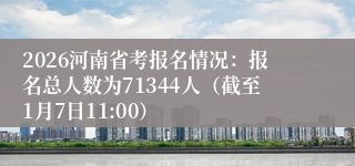 2026河南省考报名情况：报名总人数为71344人（截至1月7日11:00）