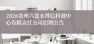 2026贵州六盘水博信科创中心有限责任公司招聘公告