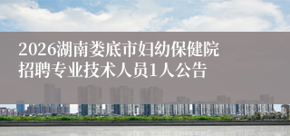 2026湖南娄底市妇幼保健院招聘专业技术人员1人公告